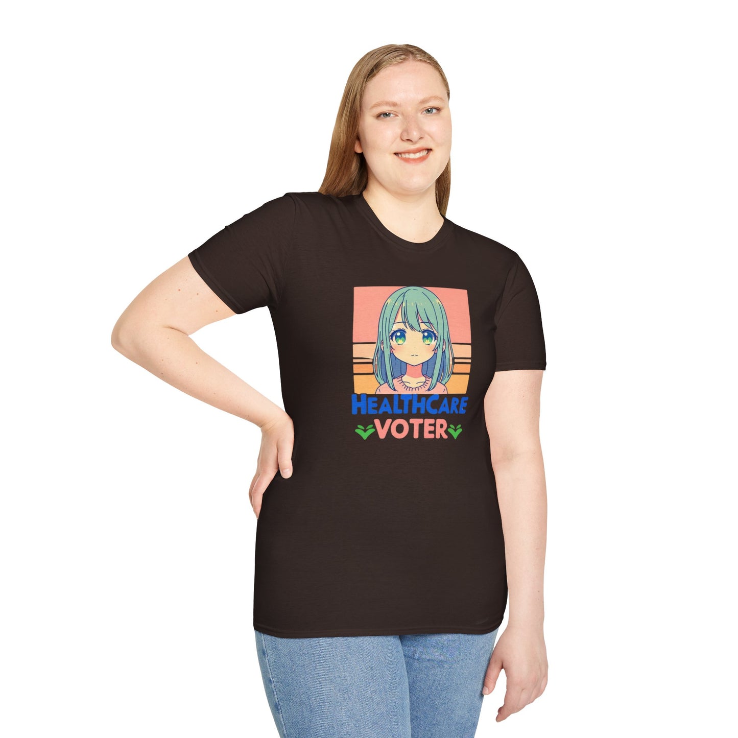 Inspire Voters and Show you Care! |Unisex| Softstyle T-Shirt: Healthcare Voter