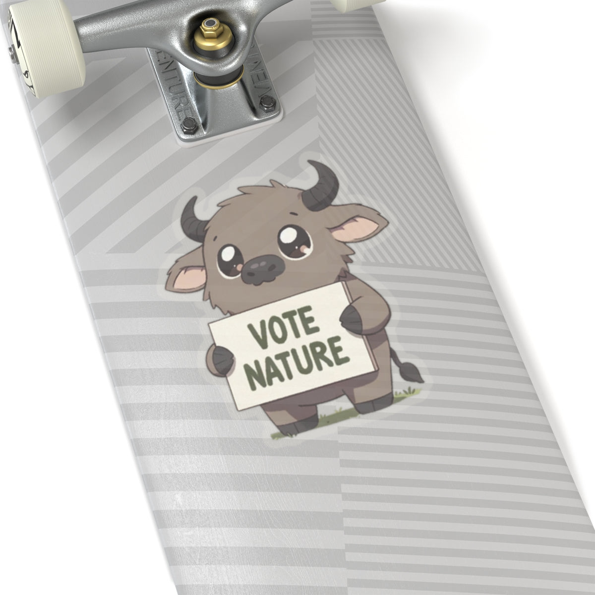 Inspirational Cute Water Buffalo Statement vinyl Sticker: Vote Nature! laptop, kindle, phone, ipad, instrument case, notebook, mood board