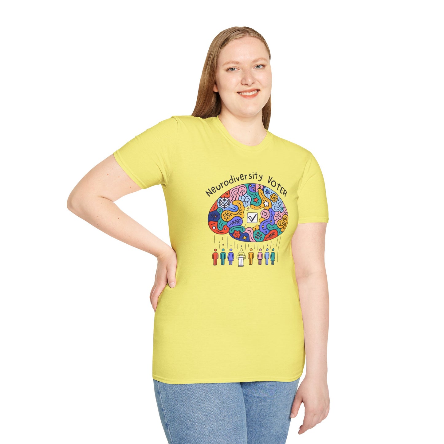 Neurodiversity Voter! Inspiring Statement Soft Style t-shirt |unisex| Whimsical Community, Show You Care! Activism!