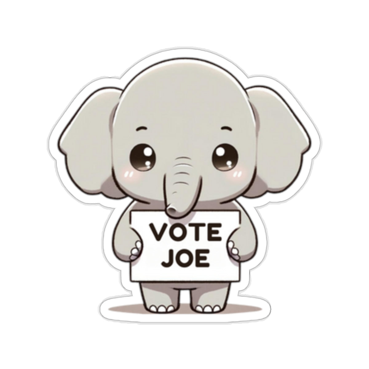 Cute Elephant Statement vinyl Sticker: Vote Joe! for laptop, kindle, phone, ipad, instrument case, notebook, mood board, or wall