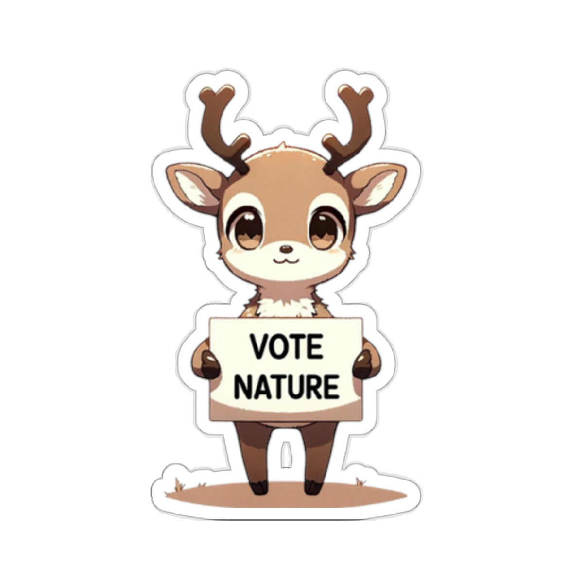 Inspirational Cute Raindeer Statement vinyl Sticker: Vote Nature! for laptop, kindle, phone, ipad, instrument case, notebook, mood board