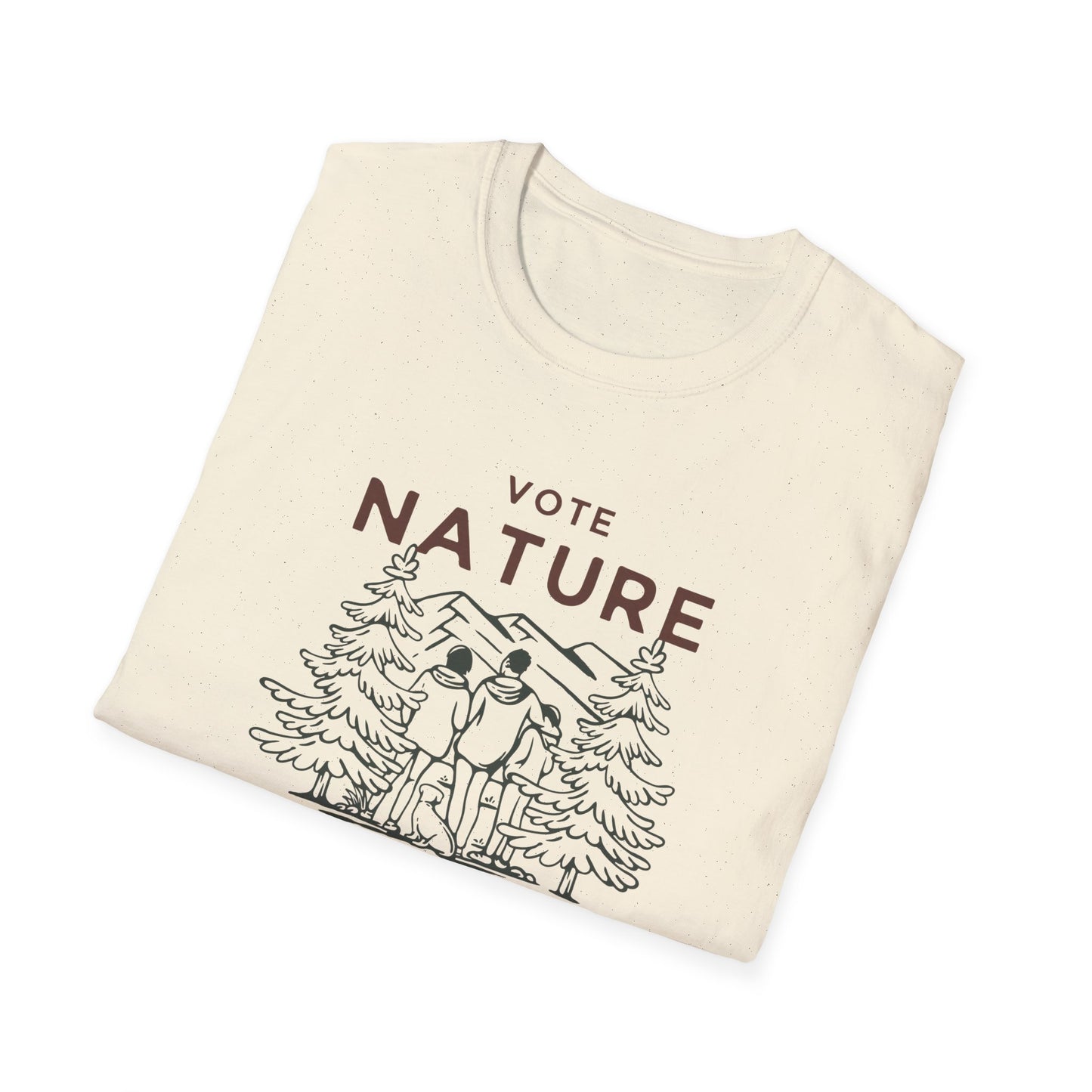 Inpirational Statement Soft-Syle Cotton t-shirt: Vote Nature, Save the Environment! Show you Care!