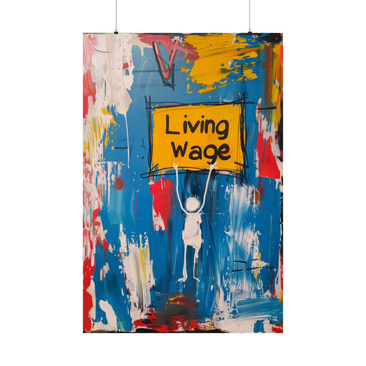 Living Wage Matte Poster Protest Wall Art for Home Office or Dorm Decor 40-hours should pay the bills!