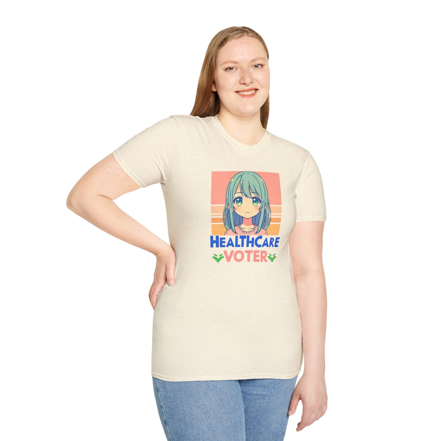 Inspire Voters and Show you Care! |Unisex| Softstyle T-Shirt: Healthcare Voter