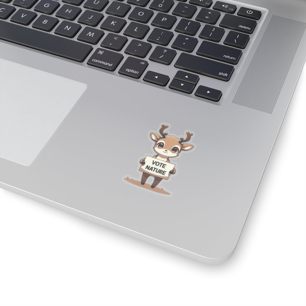 Inspirational Cute Raindeer Statement vinyl Sticker: Vote Nature! for laptop, kindle, phone, ipad, instrument case, notebook, mood board