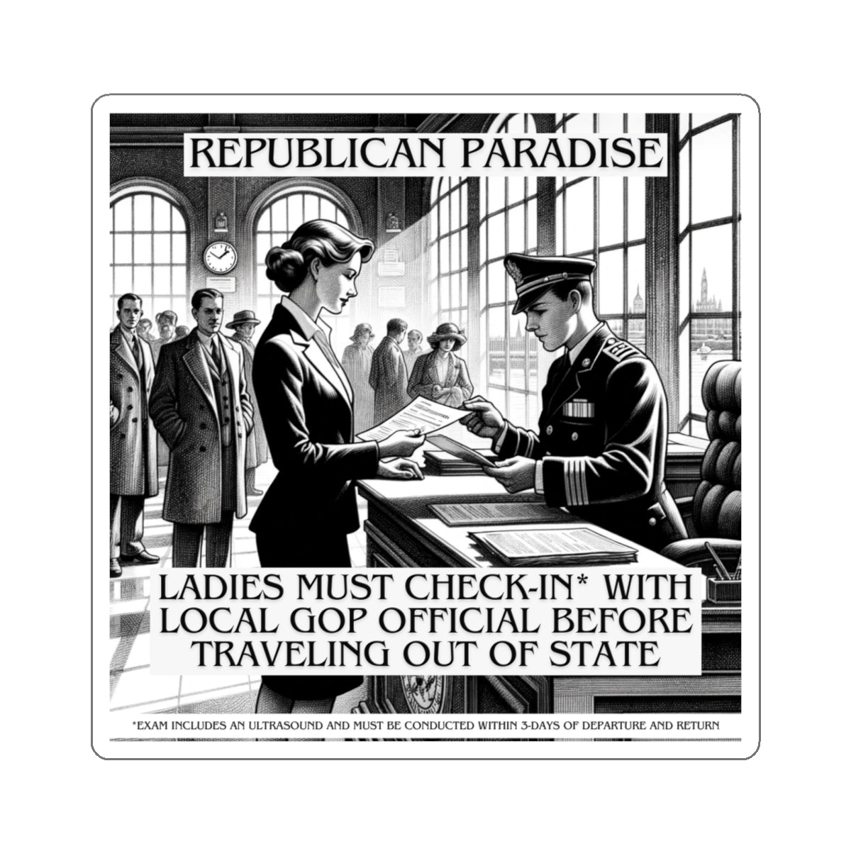 Republican Paradise Ladies Check-In Sticker