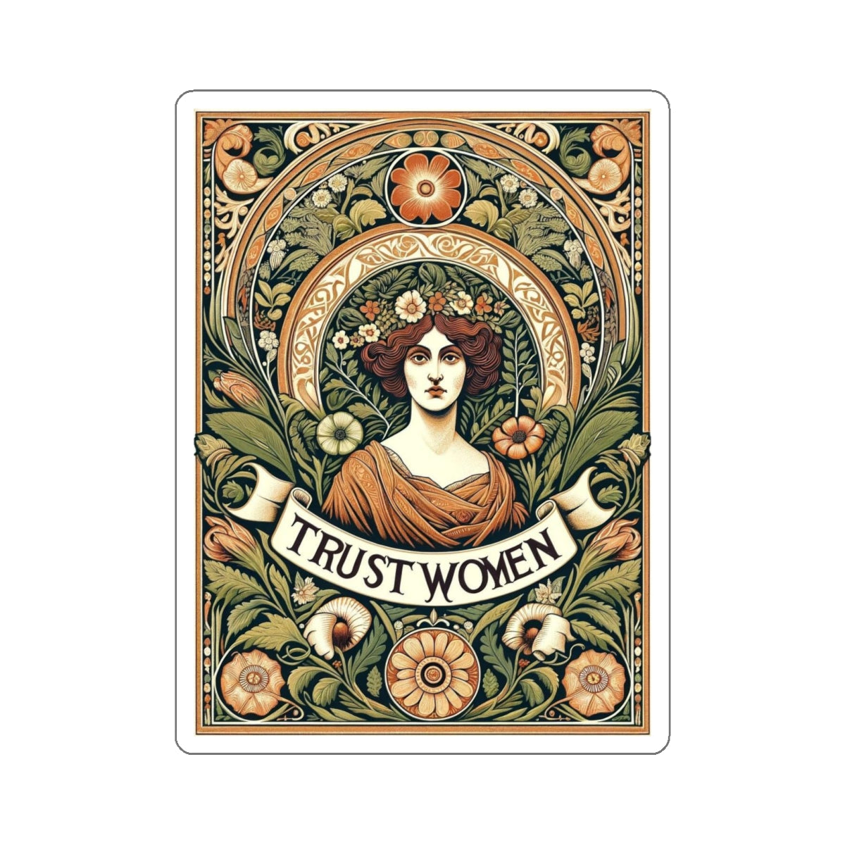 Inspirational Statement vinyl Sticker/Decal: Trust Women! for laptop, kindle, phone, ipad, instrument case, notebook, mood board, or wall