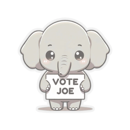 Cute Elephant Statement vinyl Sticker: Vote Joe! for laptop, kindle, phone, ipad, instrument case, notebook, mood board, or wall