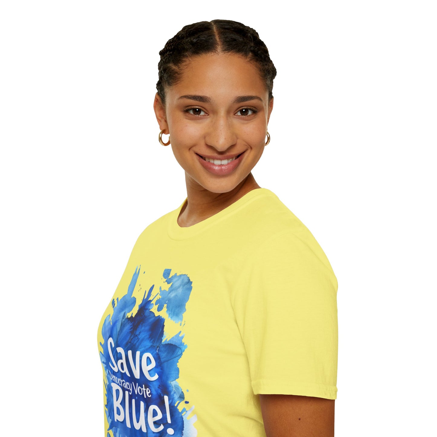 Save Democracy Vote Blue! Statement Soft-Style t-shirt |unisex| Political Shirt Show you Care! Activism, Inspire Others and Speak Your Mind