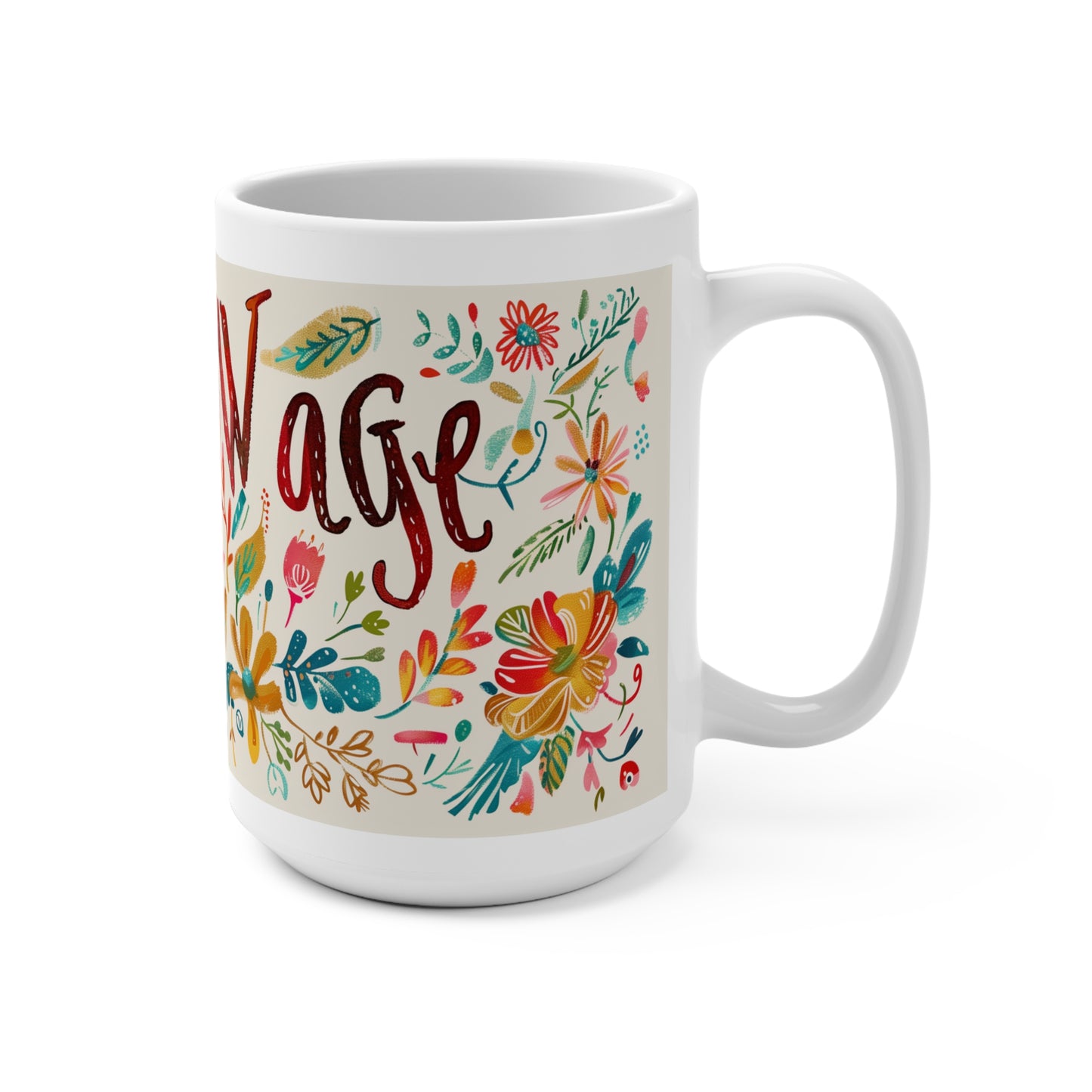 Living Wage Protest Coffee Mug (15oz) Political Mug 40 hours Should Pay the Bills! Labor Unite Activism Inspired by Cath Kidston