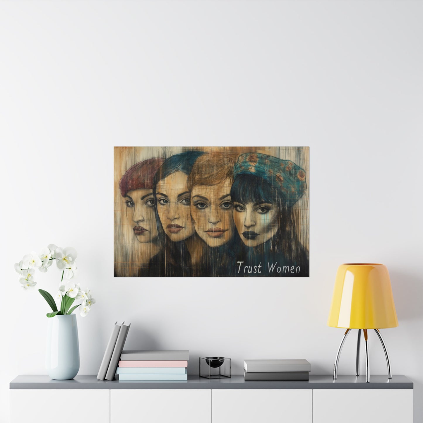 Trust Women! Activist Inspiration Matte Horizontal Poster |36x24| Expressionist Style Evocative Political Art