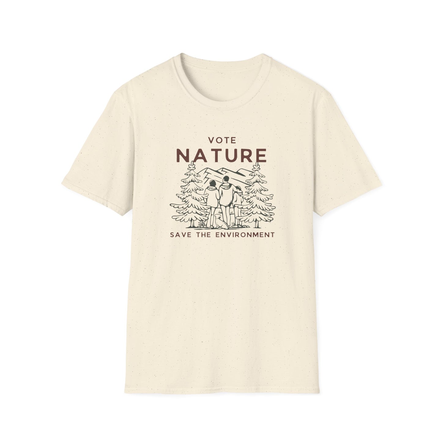 Inpirational Statement Soft-Syle Cotton t-shirt: Vote Nature, Save the Environment! Show you Care!