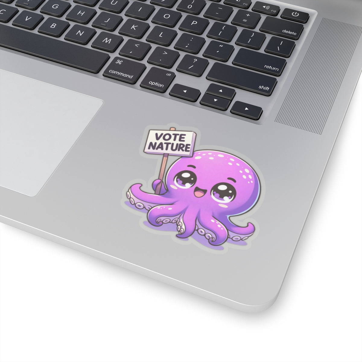 Inspirational Cute Octopus Statement vinyl Sticker: Vote Nature! for laptop, kindle, phone, ipad, instrument case, notebook, mood board