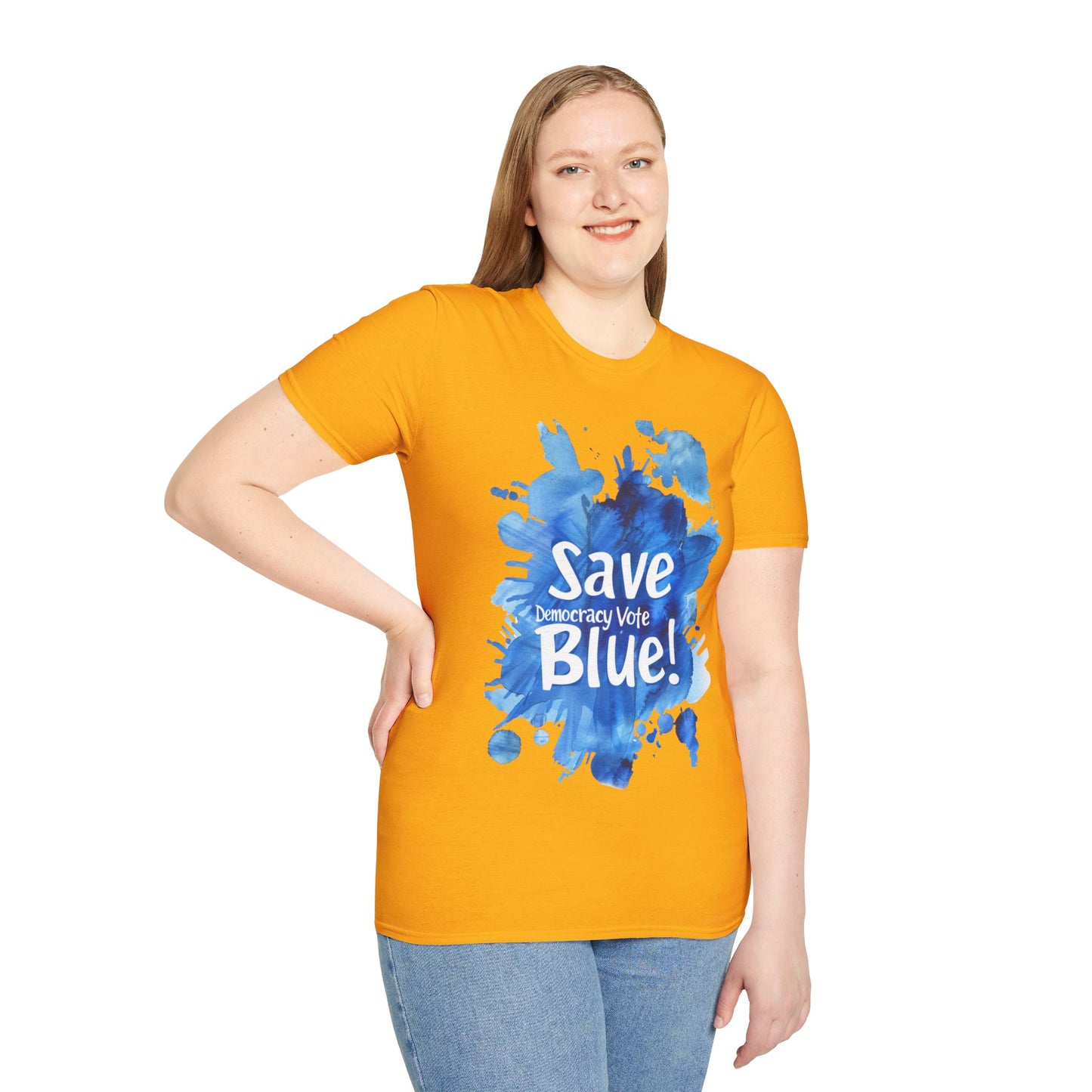 Save Democracy Vote Blue! Statement Soft-Style t-shirt |unisex| Political Shirt Show you Care! Activism, Inspire Others and Speak Your Mind