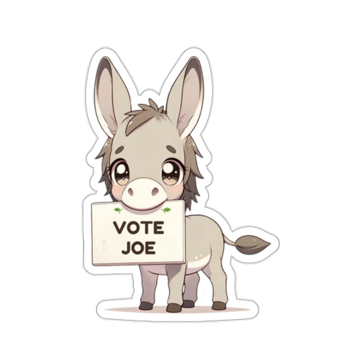 Cute Donkey Statement vinyl Sticker: Vote Joe! for laptop, kindle, phone, ipad, instrument case, notebook, mood board, or wall