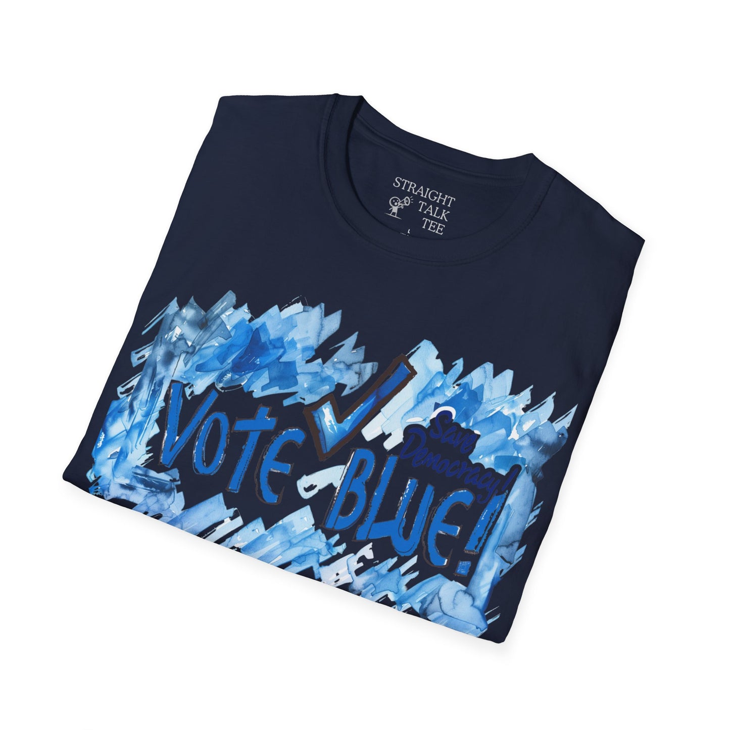 Save Democracy! Vote Blue! Statement Soft-Style t-shirt |unisex| Political Shirt Show you Care! Activism, Inspire Others and Speak Your Mind!