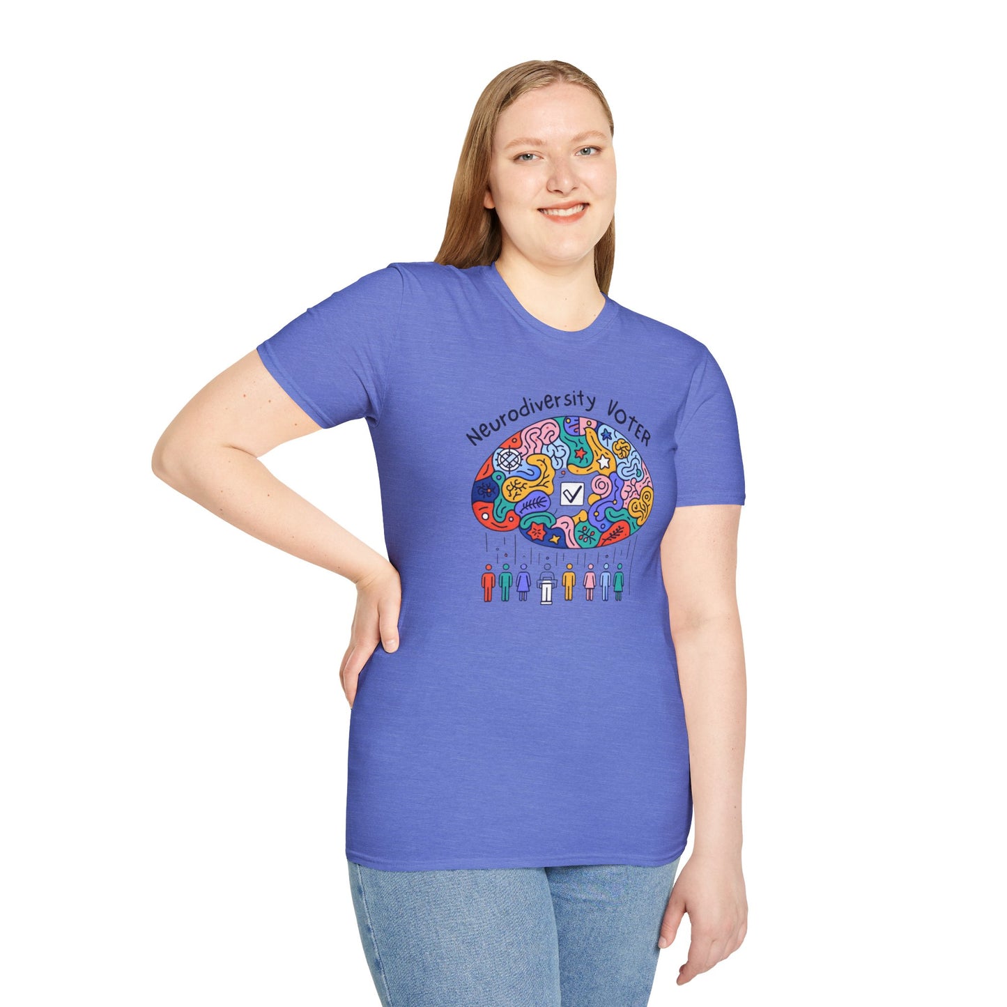 Neurodiversity Voter! Inspiring Statement Soft Style t-shirt |unisex| Whimsical Community, Show You Care! Activism!