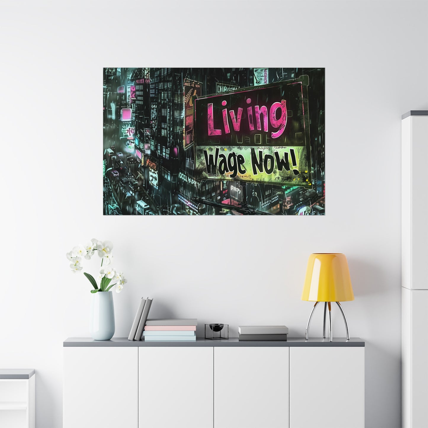 Living Wage Now! Matte Poster Political Poster for Home Office Dorm Wall Art