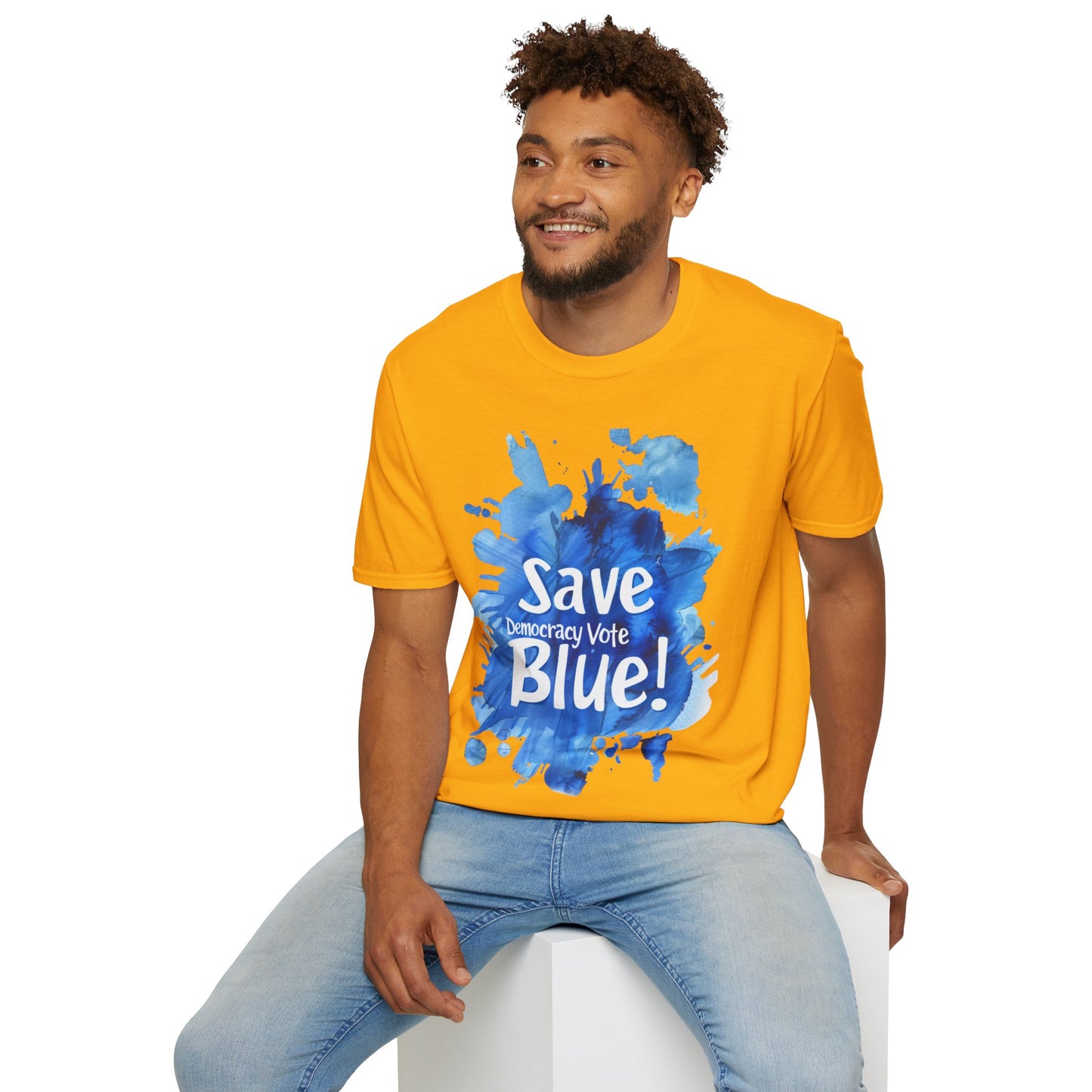 Save Democracy Vote Blue! Statement Soft-Style t-shirt |unisex| Political Shirt Show you Care! Activism, Inspire Others and Speak Your Mind