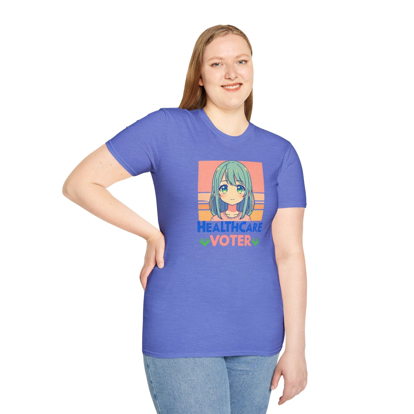 Inspire Voters and Show you Care! |Unisex| Softstyle T-Shirt: Healthcare Voter