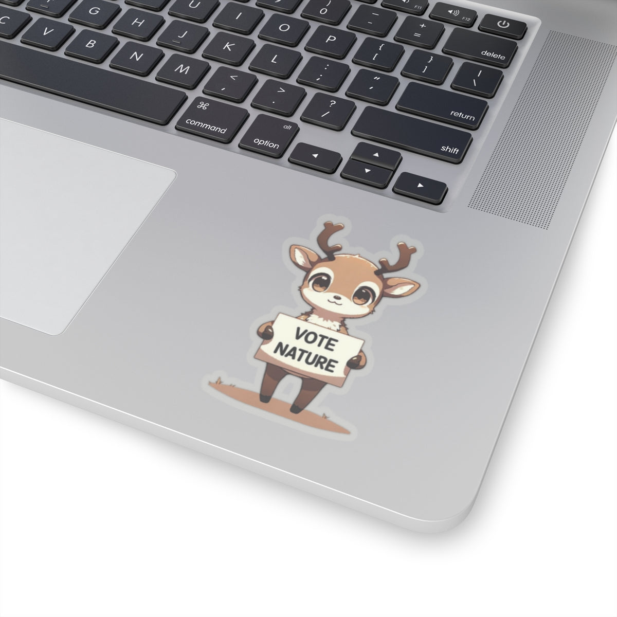 Inspirational Cute Raindeer Statement vinyl Sticker: Vote Nature! for laptop, kindle, phone, ipad, instrument case, notebook, mood board