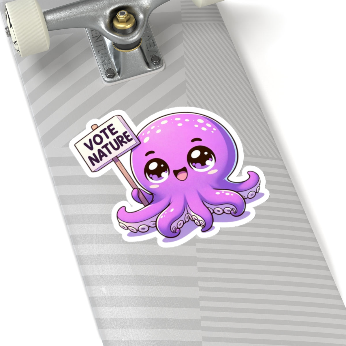 Inspirational Cute Octopus Statement vinyl Sticker: Vote Nature! for laptop, kindle, phone, ipad, instrument case, notebook, mood board