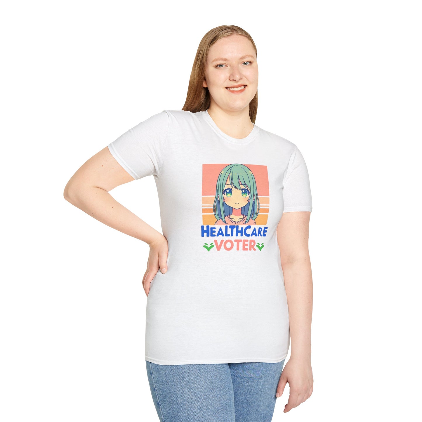 Inspire Voters and Show you Care! |Unisex| Softstyle T-Shirt: Healthcare Voter