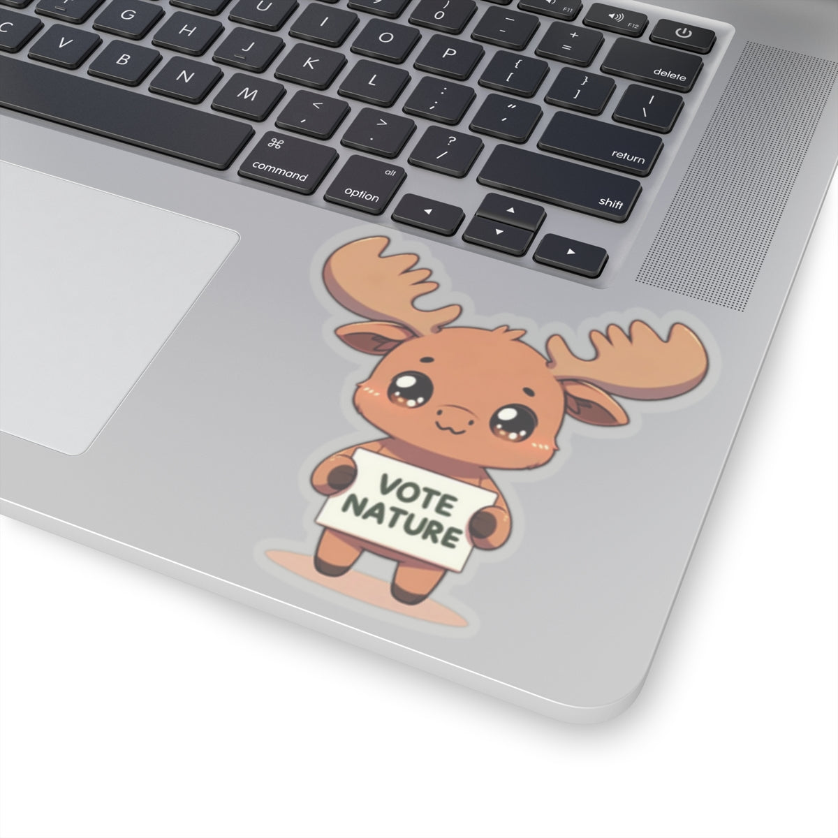 Inspirational Cute Moose Statement vinyl Sticker: Vote Nature! for laptop, kindle, phone, ipad, instrument case, notebook, or mood board