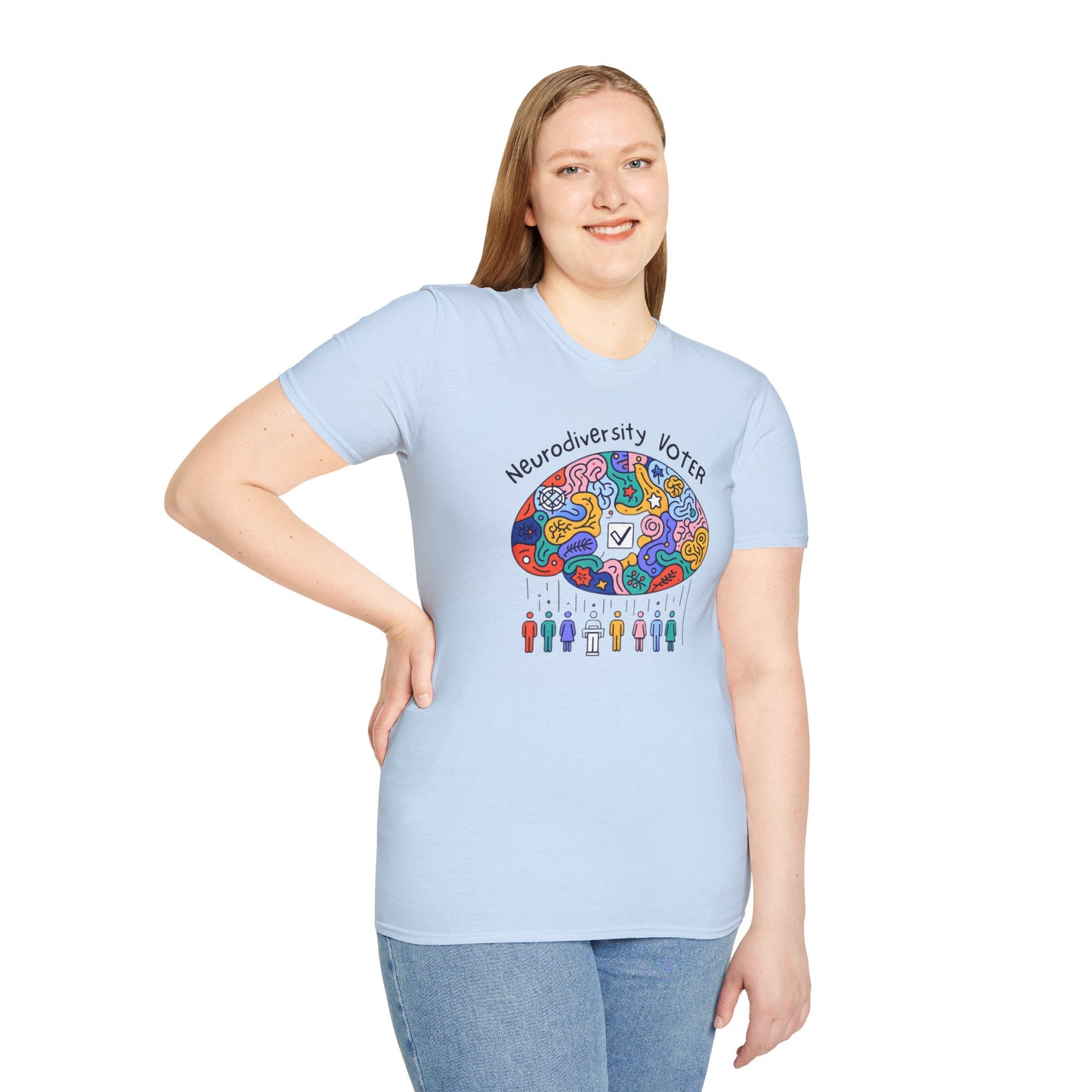 Neurodiversity Voter! Inspiring Statement Soft Style t-shirt |unisex| Whimsical Community, Show You Care! Activism!