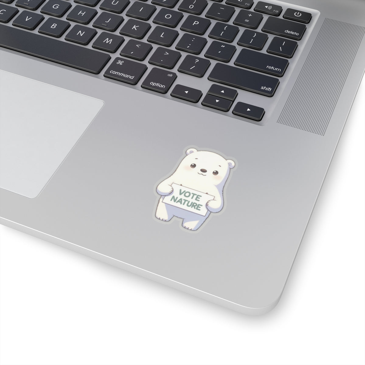 Inspirational Cute Polar Bear Statement vinyl Sticker: Vote Nature! for laptop, kindle, phone, ipad, instrument case, notebook, mood board