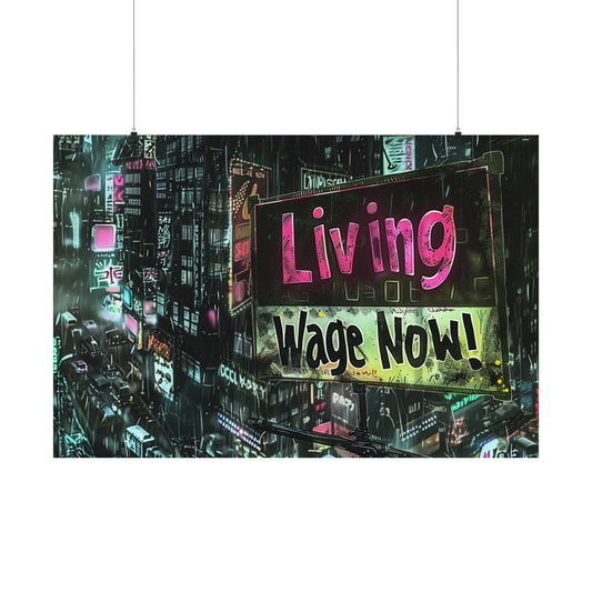 Living Wage Now! Matte Poster Political Poster for Home Office Dorm Wall Art