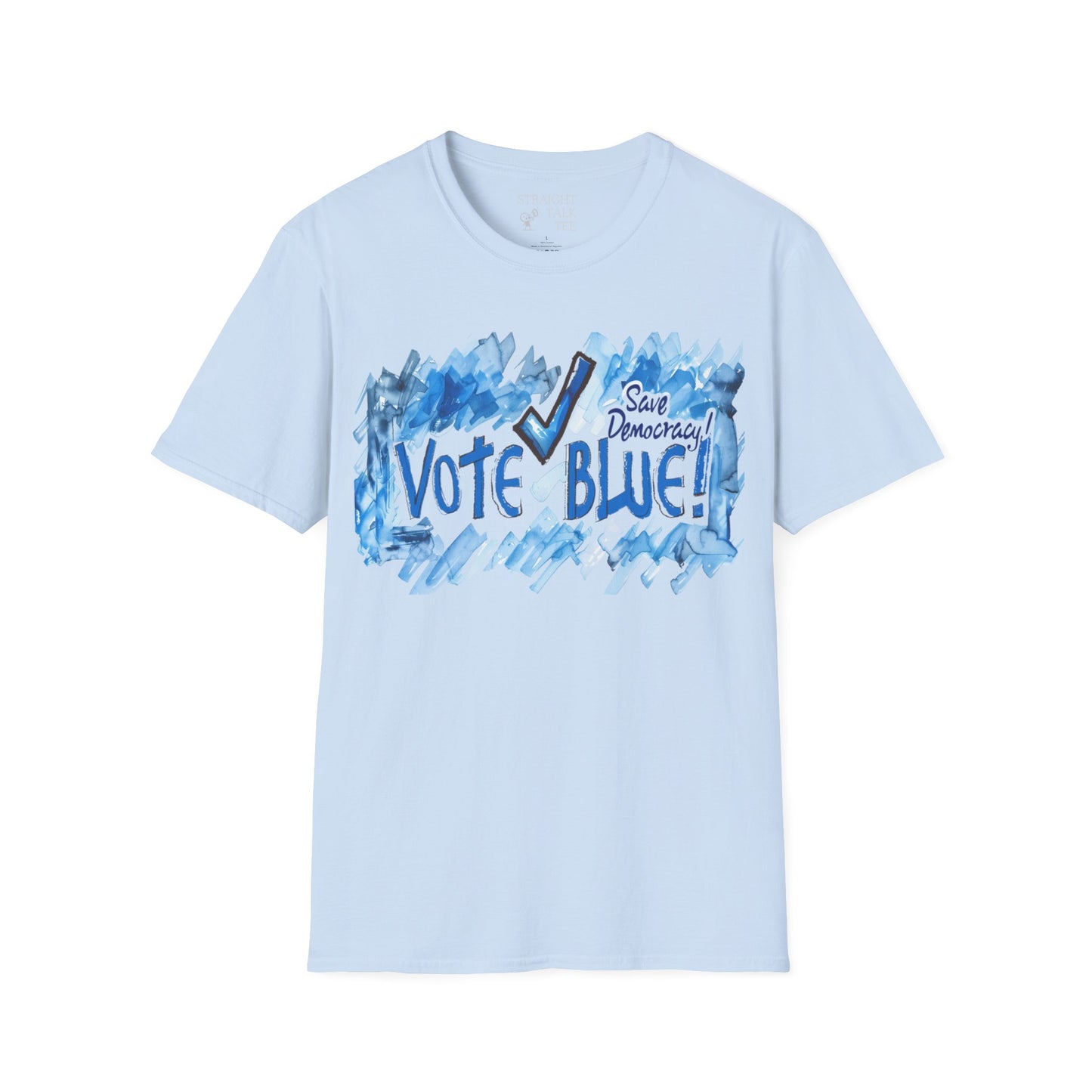 Save Democracy! Vote Blue! Statement Soft-Style t-shirt |unisex| Political Shirt Show you Care! Activism, Inspire Others and Speak Your Mind!