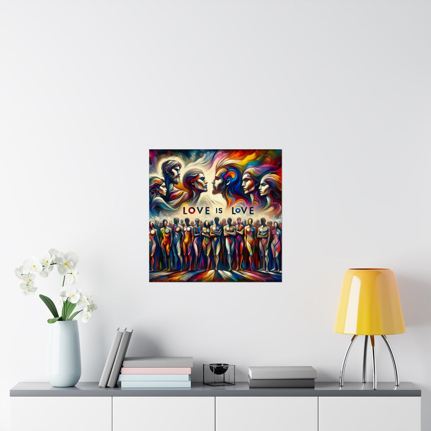 Gorgeous Statement Wall Art Poster: Love is Love! Expressionist Style Emotional Piece