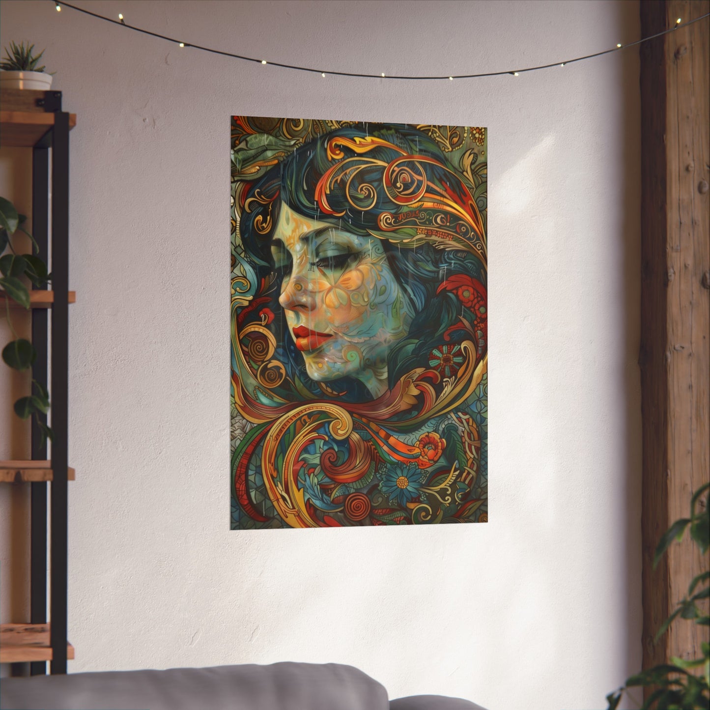 Stunning Art Nouveau Woman Wall Art Poster for Home Office or Dorm Decor