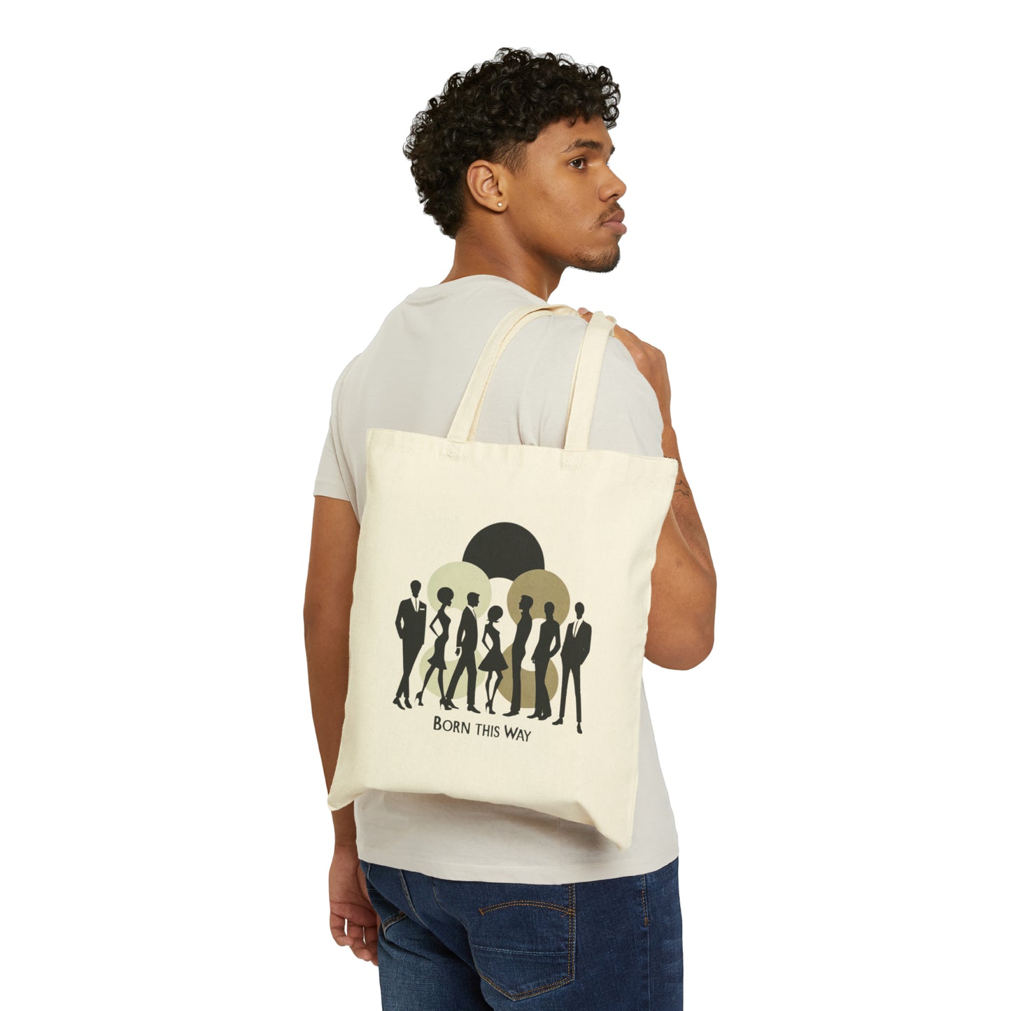 Born this Way! Inspire wtih Statement Cotton Canvas Tote Bag| laptop, kindle, phone, notebook, goodies to work/coffee shop | Political Vote