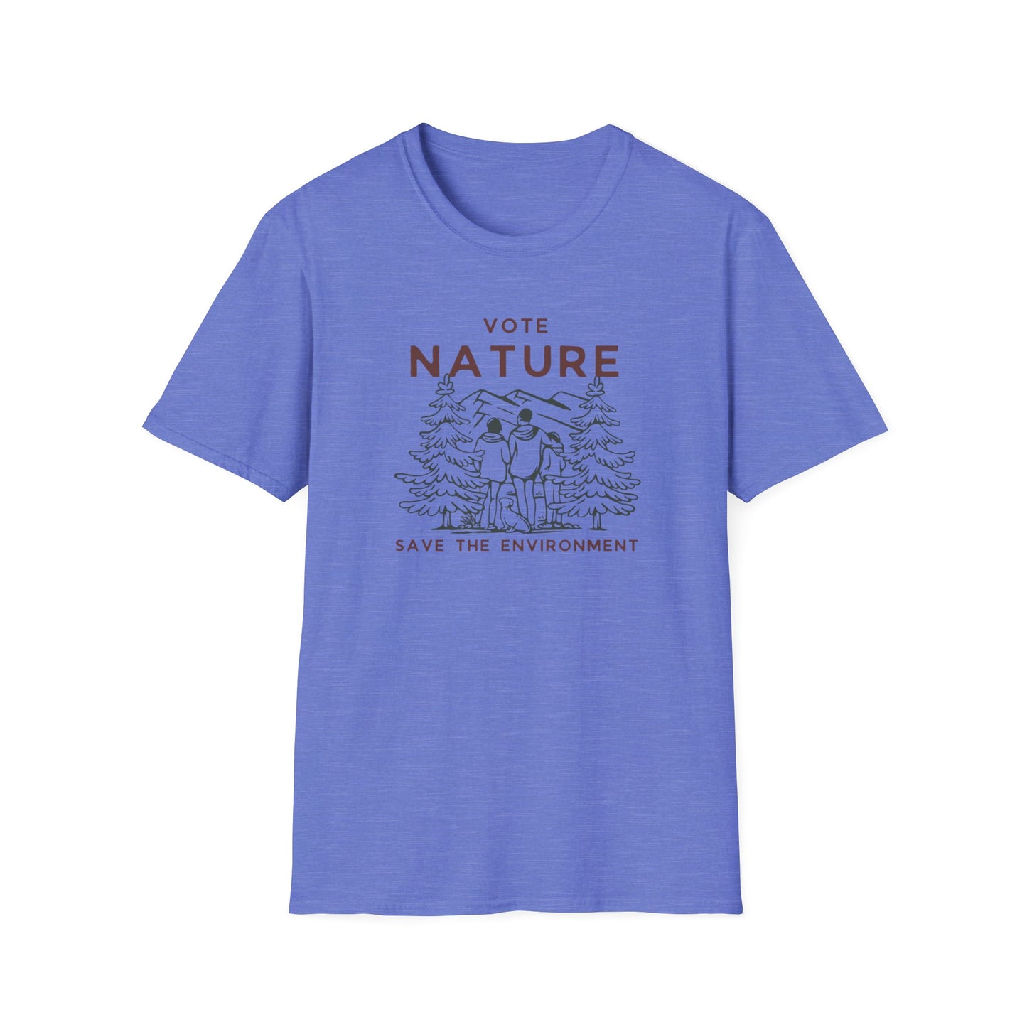 Inpirational Statement Soft-Syle Cotton t-shirt: Vote Nature, Save the Environment! Show you Care!