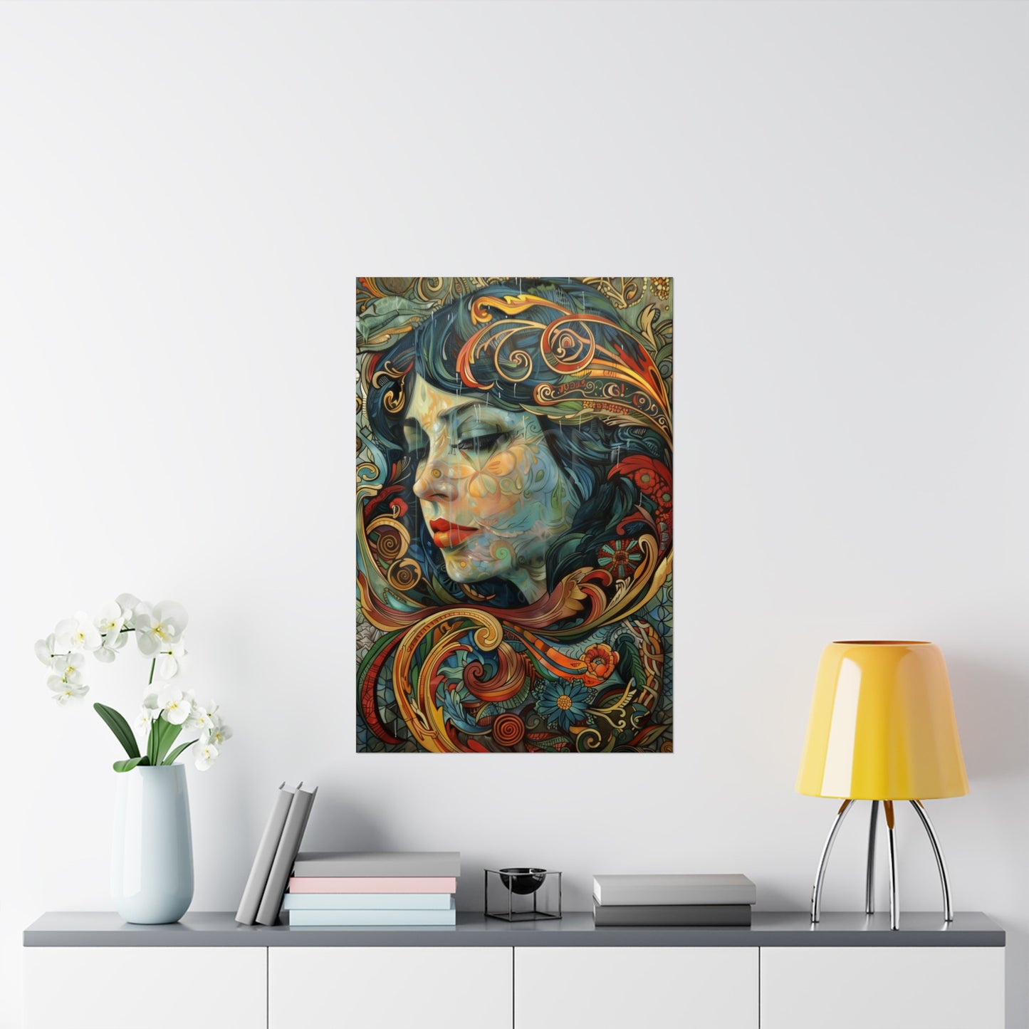 Stunning Art Nouveau Woman Wall Art Poster for Home Office or Dorm Decor