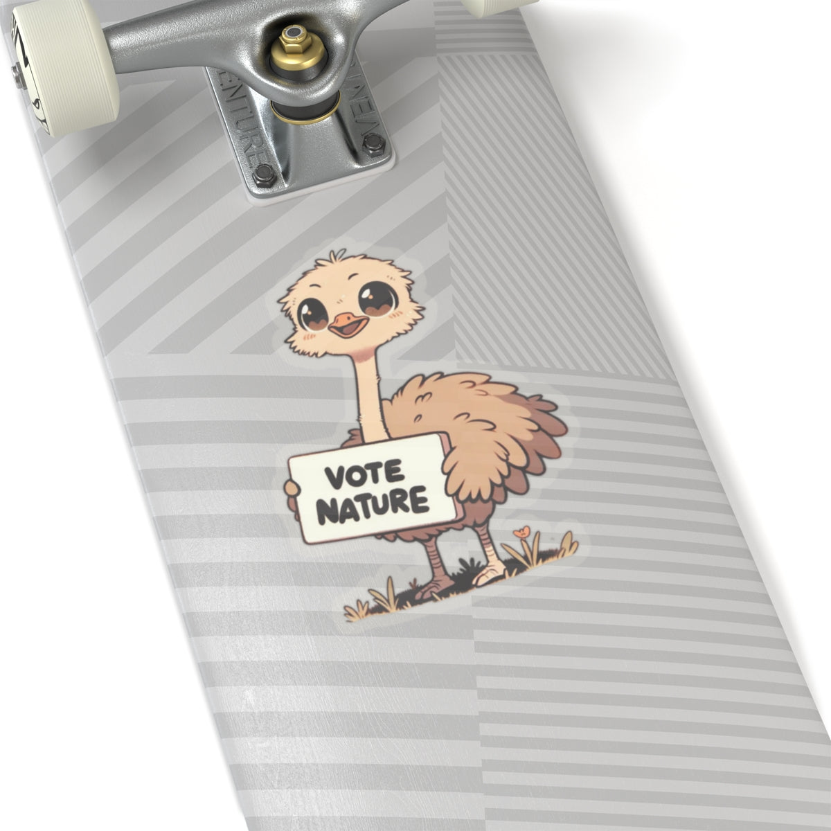 Inspirational Cute Ostrich Statement vinyl Sticker: Vote Nature! for laptop, kindle, phone, ipad, instrument case, notebook, mood board