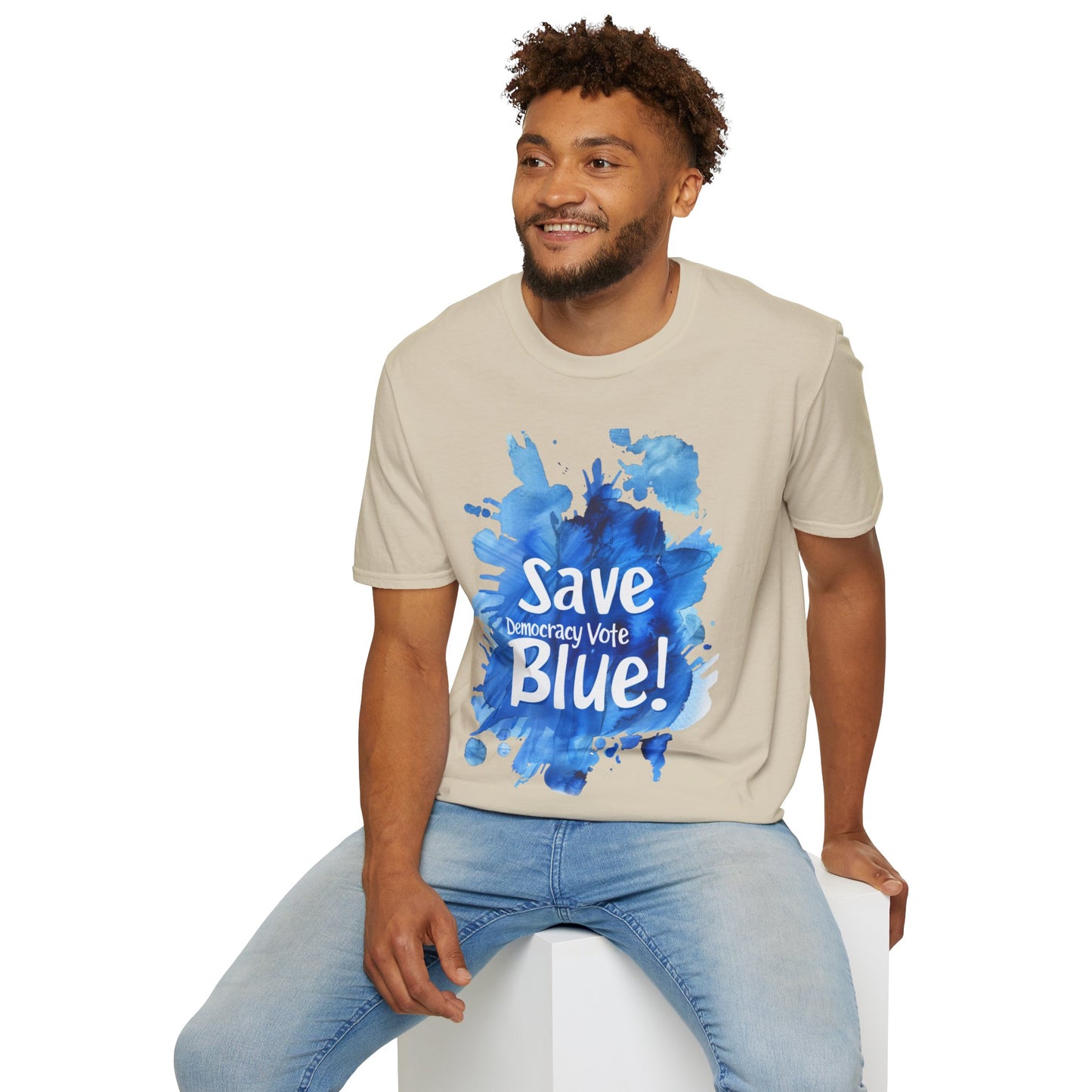 Save Democracy Vote Blue! Statement Soft-Style t-shirt |unisex| Political Shirt Show you Care! Activism, Inspire Others and Speak Your Mind