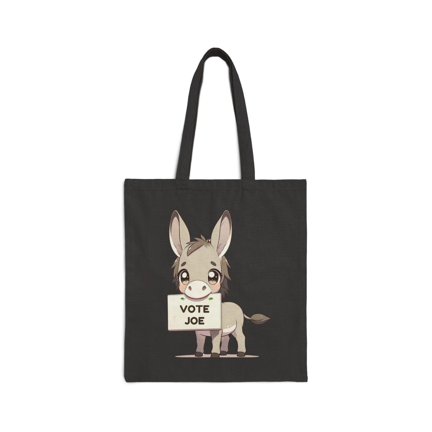 Cute Elephant and Cute Donkey Agree! Vote Joe this November! Statement Cotton Canvas Tote Bag: laptop, kindle, goodies to work/coffee shop