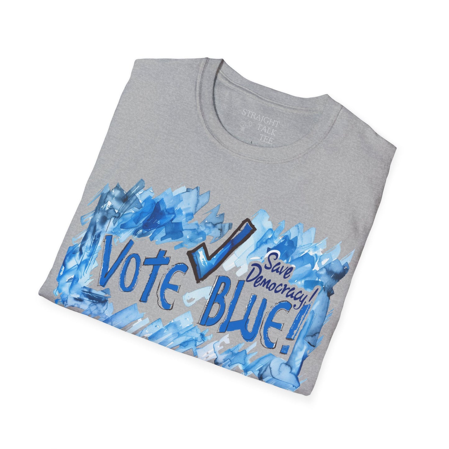 Save Democracy! Vote Blue! Statement Soft-Style t-shirt |unisex| Political Shirt Show you Care! Activism, Inspire Others and Speak Your Mind!