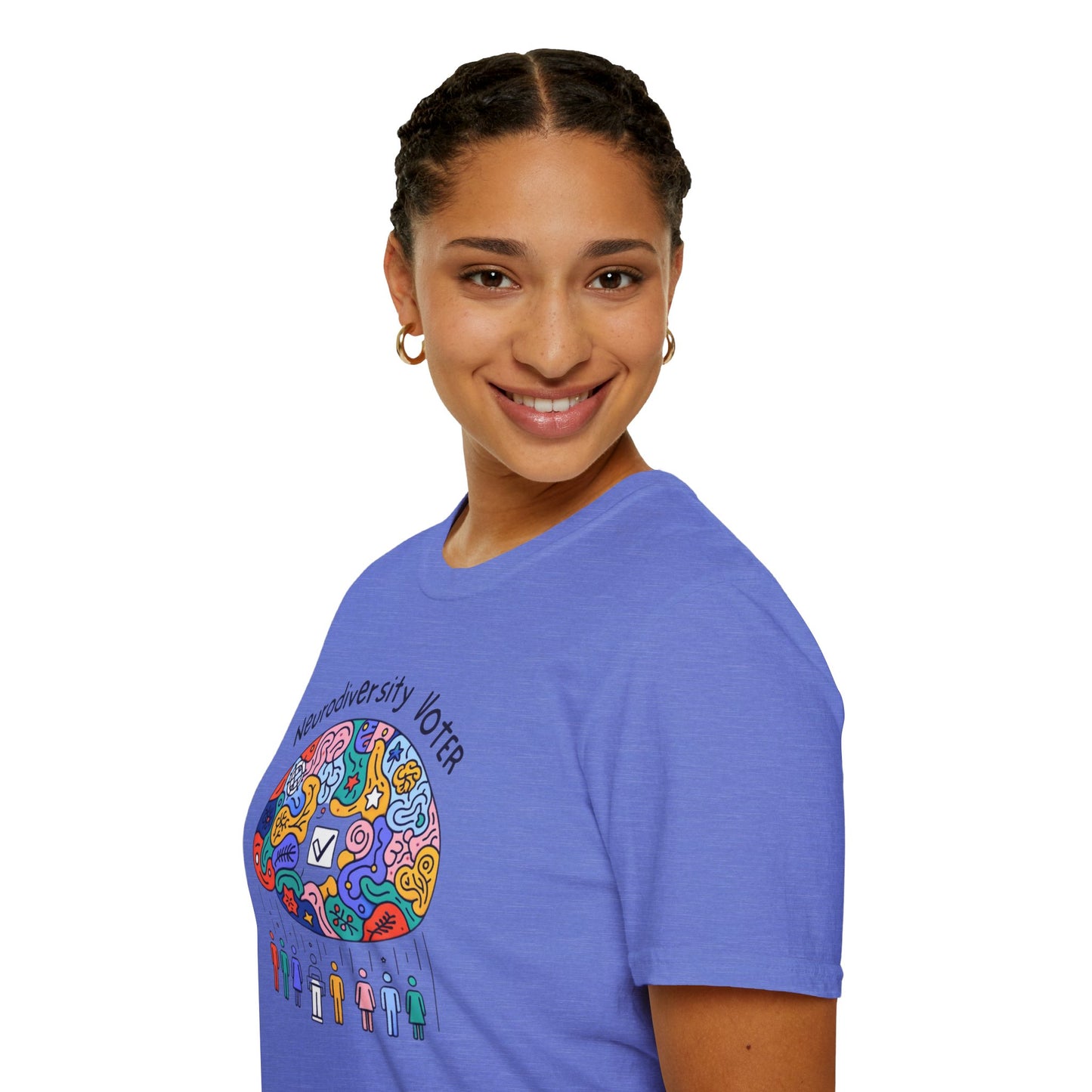 Neurodiversity Voter! Inspiring Statement Soft Style t-shirt |unisex| Whimsical Community, Show You Care! Activism!