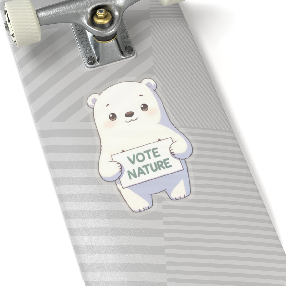 Inspirational Cute Polar Bear Statement vinyl Sticker: Vote Nature! for laptop, kindle, phone, ipad, instrument case, notebook, mood board