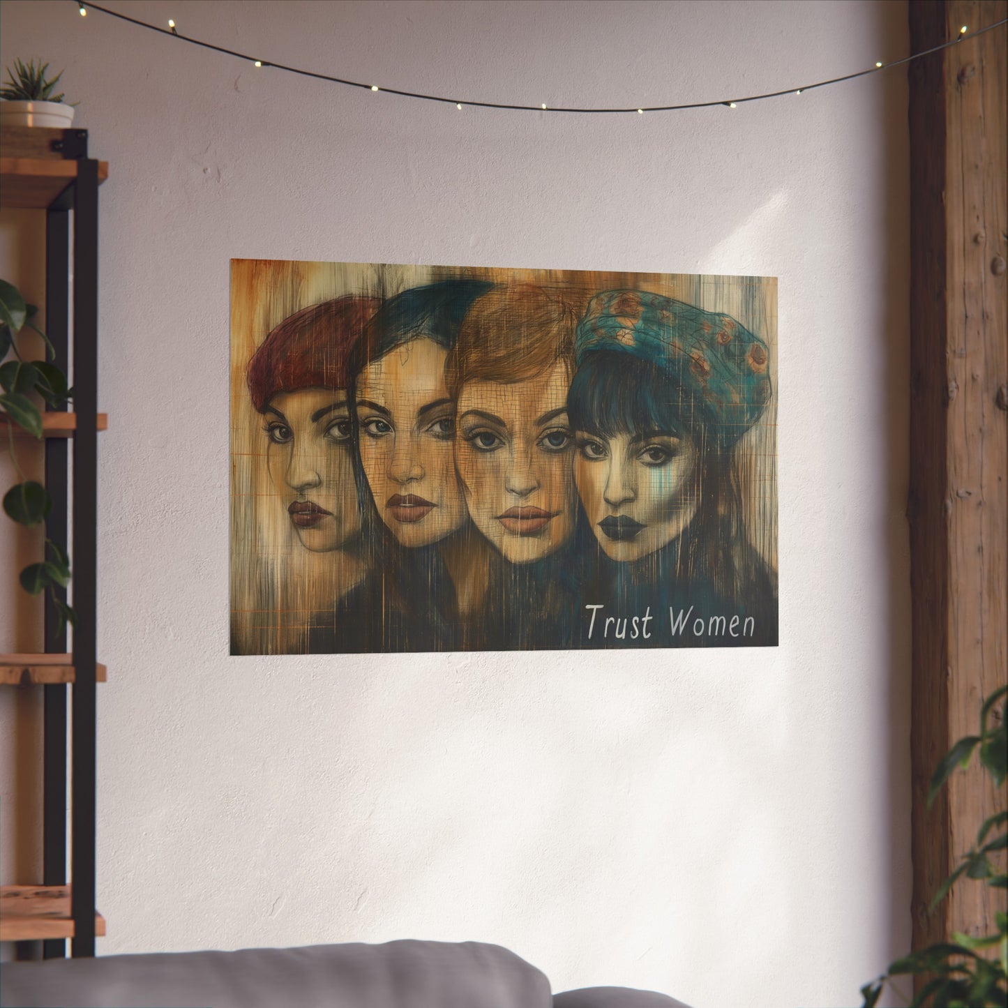 Trust Women! Activist Inspiration Matte Horizontal Poster |36x24| Expressionist Style Evocative Political Art