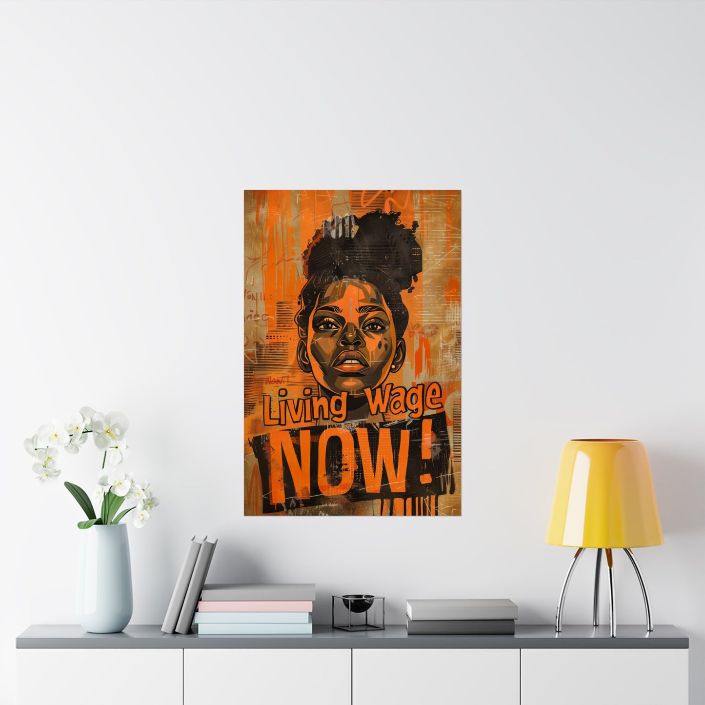 Living Wage Now Matte Vertical Poster Demand Respect Bold Statement Protest Poster Worker Labor Rights!