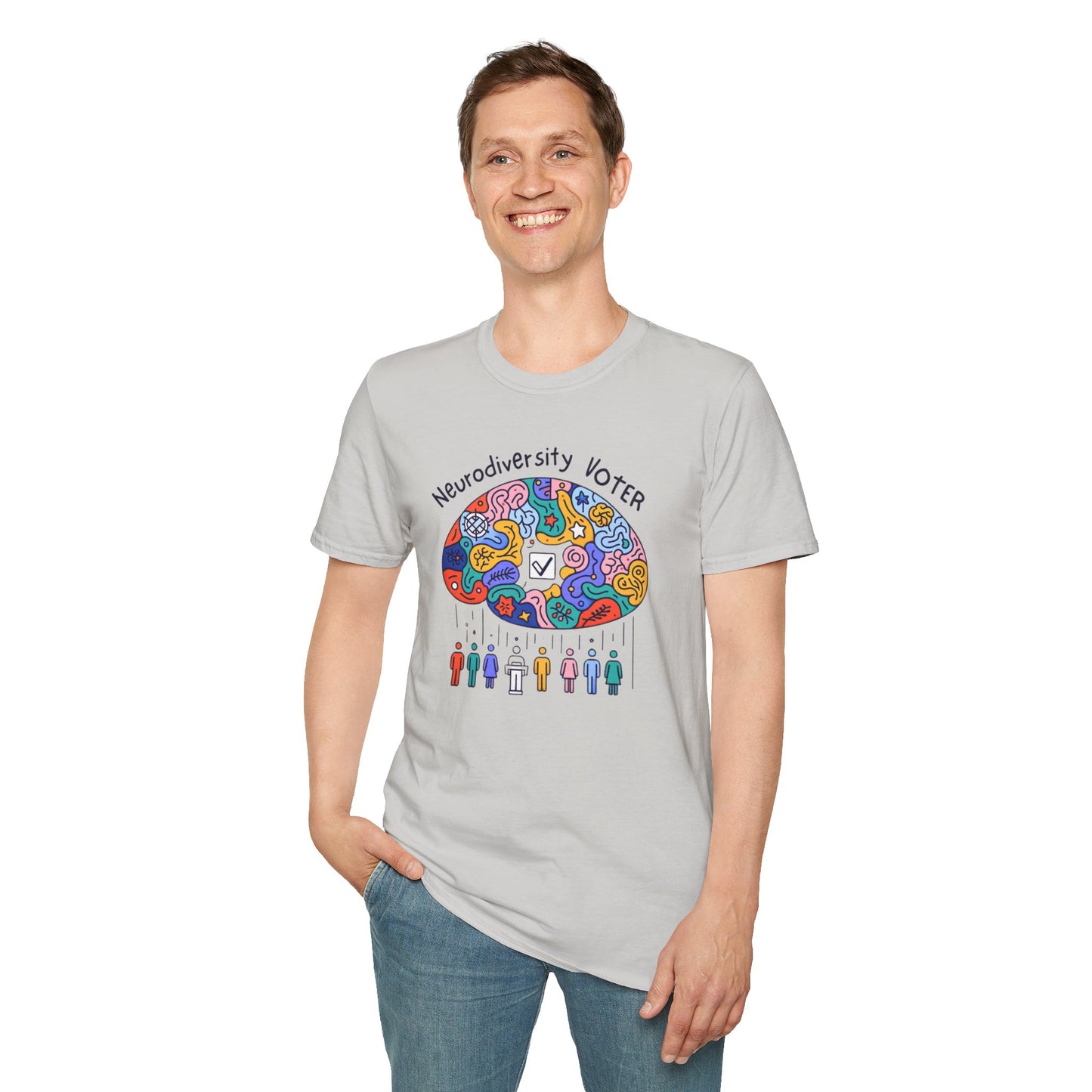 Neurodiversity Voter! Inspiring Statement Soft Style t-shirt |unisex| Whimsical Community, Show You Care! Activism!