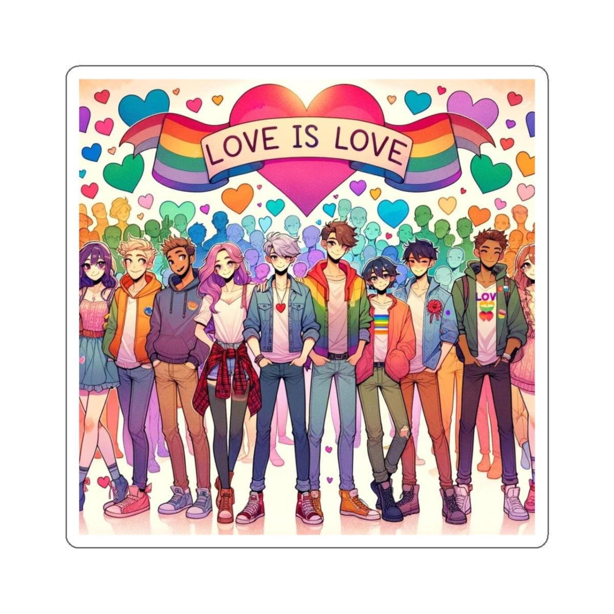 Inspirational Stickers: Love is Love! Pride