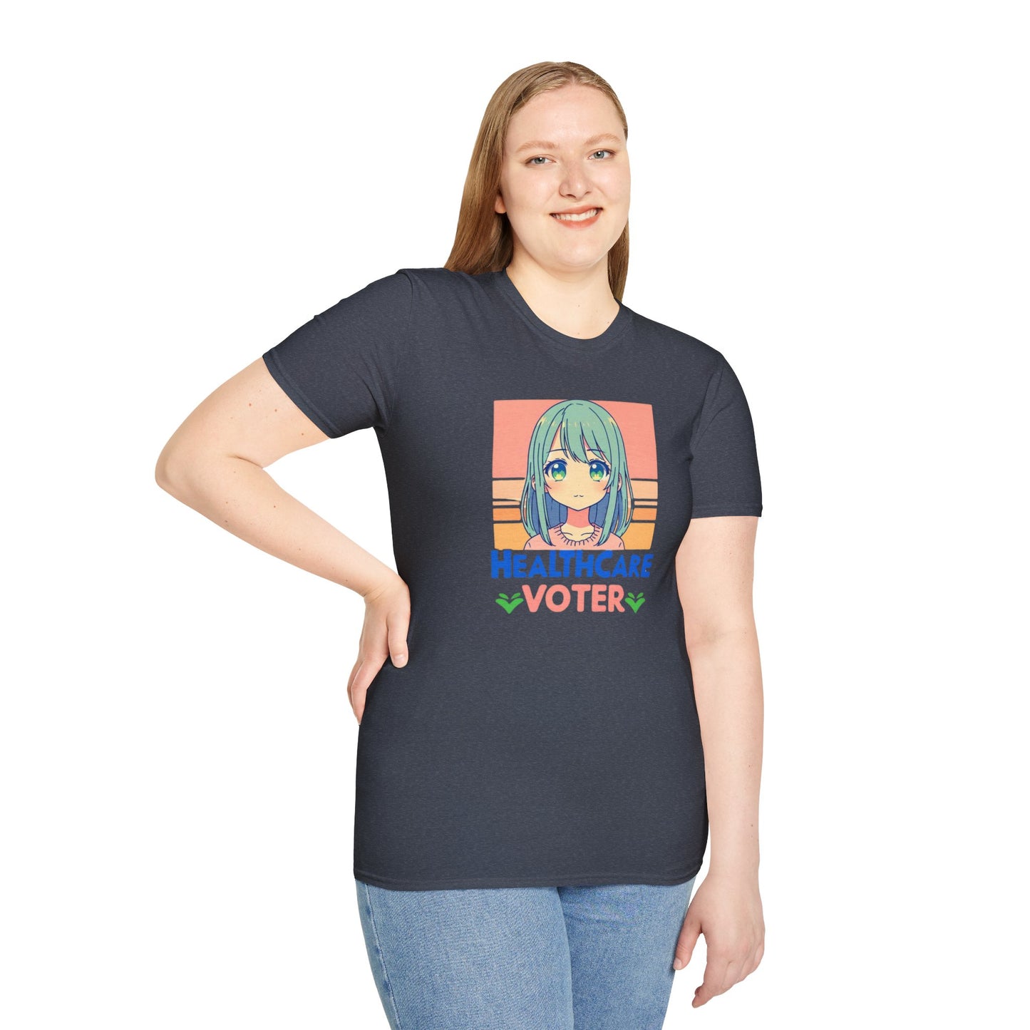 Inspire Voters and Show you Care! |Unisex| Softstyle T-Shirt: Healthcare Voter