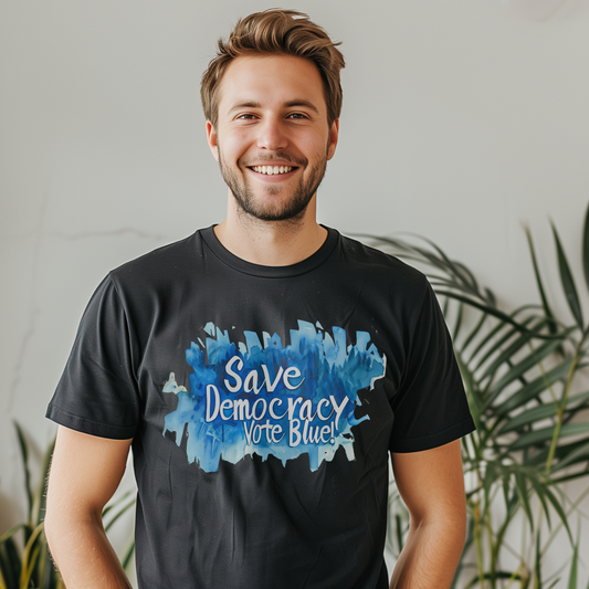 Save Democarcy Vote Blue t-shirt Political Statement Shirt
