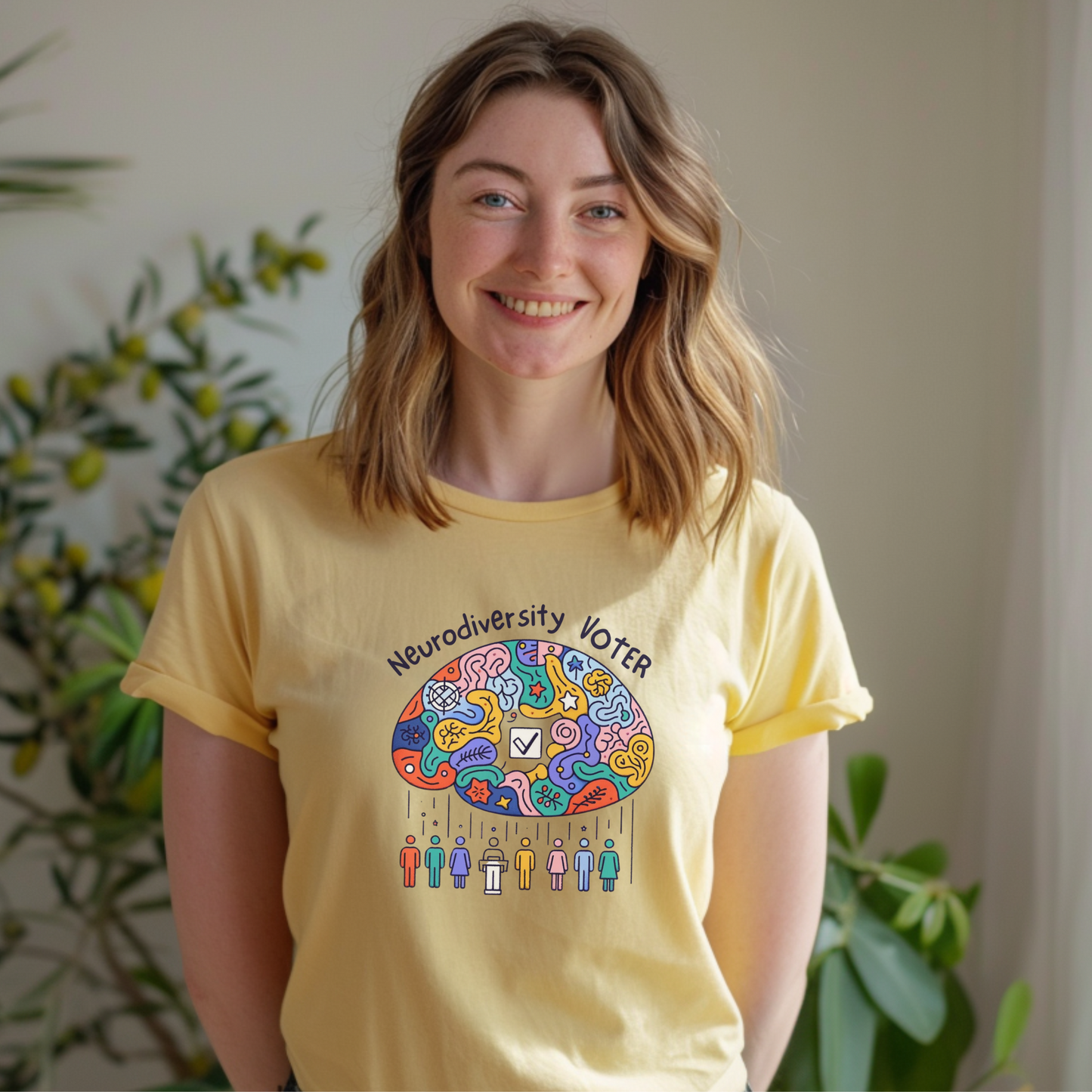 Neurodiversity Voter! Inspiring Statement Soft Style t-shirt |unisex| Whimsical Community, Show You Care! Activism!